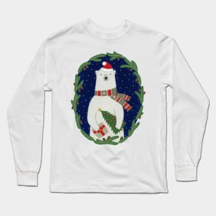 Polar Bear with Christmas Tree Long Sleeve T-Shirt